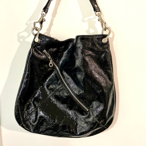 Black patent leather purse - Picture 1 of 4